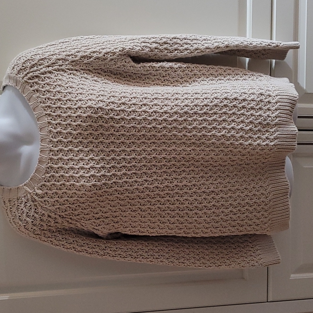 DKR Tan Neutral Cotton Fisherman Sweater M